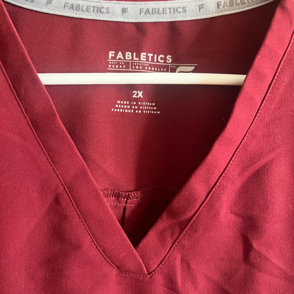 Fabletics Burgundy V-Neck Top